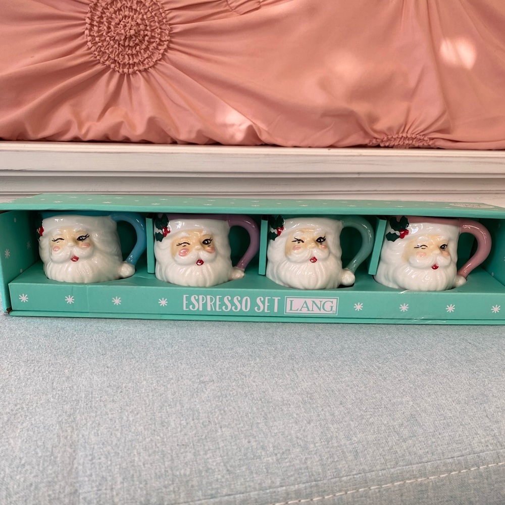 Lang Pastel Christmas Santa Espresso Mugs (set of 4)